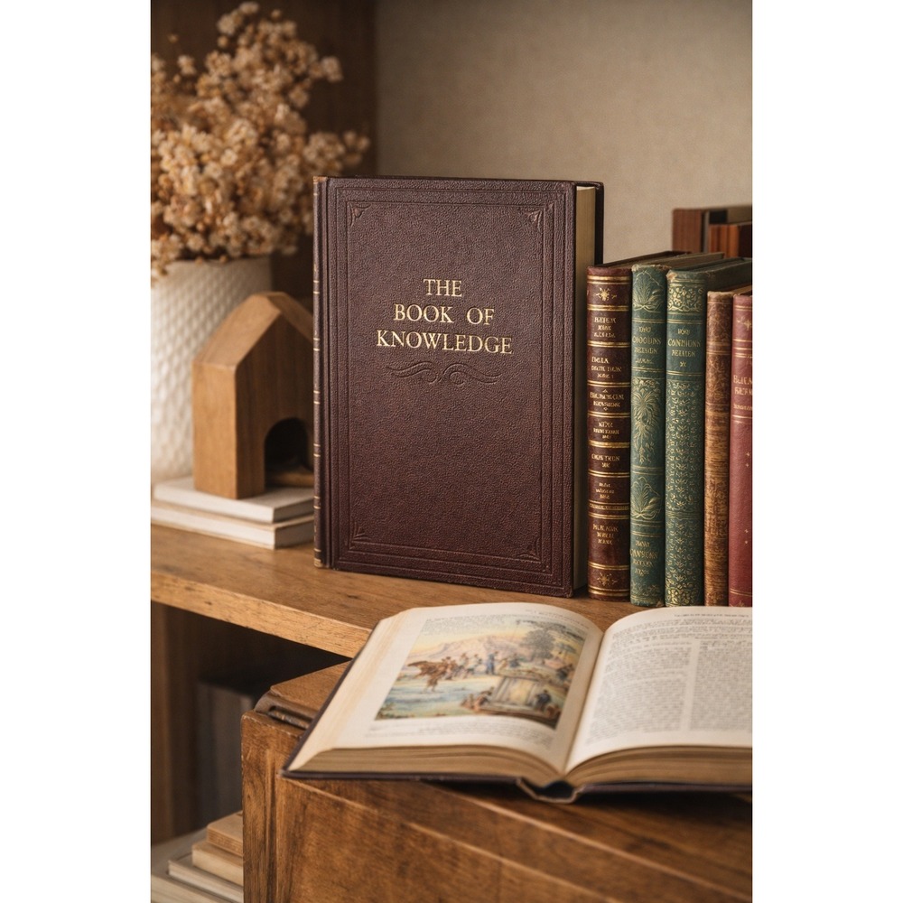 Vintage Book of Knowledge 1951 Vol 5 Grolier Encyclopedia Brown Decor